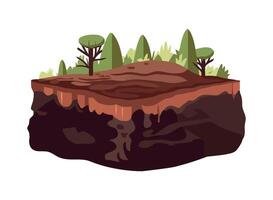 A cartoon illustration of a forest and a hole vector