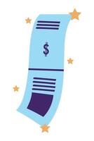 A receipt with a dollar sign on it vector