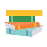 A stack of books on a white background vector