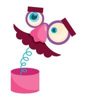 A cartoon character with a mustache and glasses vector