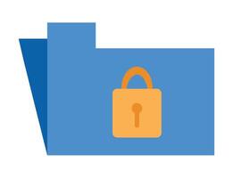 A blue folder with a lock on it vector