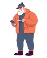 An illustration of a man with a beard and hat vector