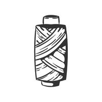 A black and white drawing of a thread vector