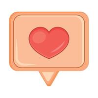 Heart icon in speech bubble on white background vector