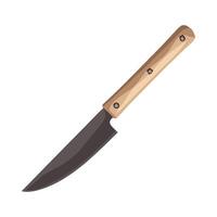 A knife with a wooden handle on a white background vector