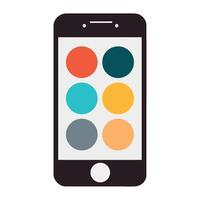 An iphone with colorful circles on the screen vector