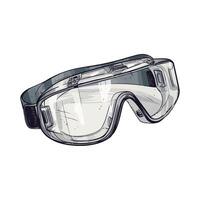 A drawing of a pair of goggles on a white background vector