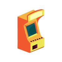An arcade machine with a screen on top vector