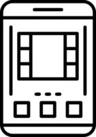 a black and white image of a mobile screen vector
