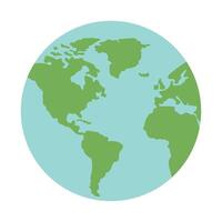 The earth is shown in a flat design vector