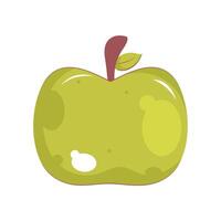 An apple with a green skin and a green stem vector