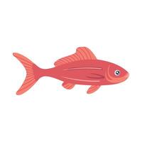 Red fish flat illustration on white background vector