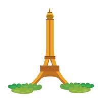 The eiffel tower is shown in a cartoon style vector