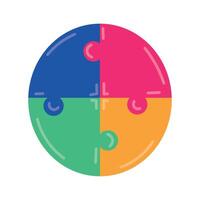 A colorful puzzle piece with four pieces in it vector