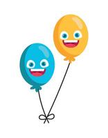 Two balloons with faces and eyes on them vector