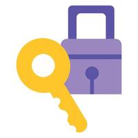 A lock and key icon on a white background vector