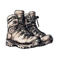 A pair of hiking boots on a white background vector