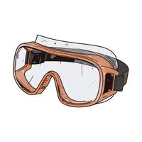 A pair of goggles with a clear lens vector