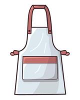 A white apron with red trim on the side vector