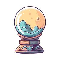 A snow globe with clouds and stars inside vector
