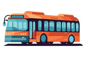 An orange bus is shown on a white background vector