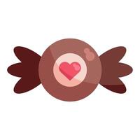 A heart shaped candy with wings on it vector