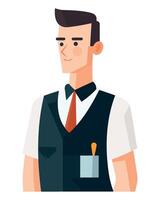 A cartoon man in a vest and tie vector