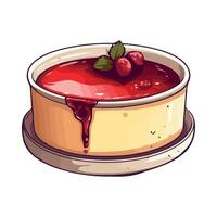 A cake with raspberry sauce on top vector