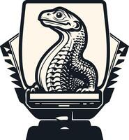 Lizard in a Computer Screen vector