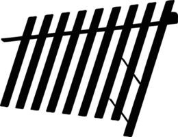 A simple silhouette of a fence, leaning at a diagonal angle vector