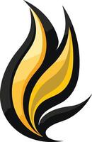 Abstract Flame Design with Yellow and Black vector