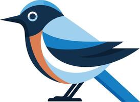 A friendly bluebird with a geometric design, perfect for branding, logos, and children's illustrations vector