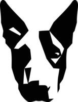 Geometric silhouette of a bull terrier head, perfect for branding, logos, and pet-related projects vector