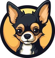 Cute cartoon chihuahua with big eyes and a happy expression vector