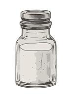 A jar of salt on a white background vector
