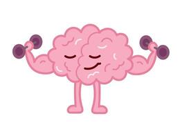 Brain exercising with dumbbells illustration vector