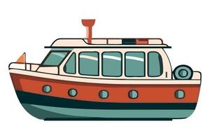 A boat with a red and white stripe on the side vector