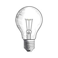 A drawing of a light bulb on a white background vector