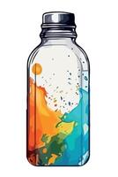 A colorful liquid in a jar with a white background vector