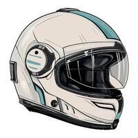 A helmet with a blue and white design vector