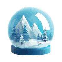 Snow globe with mountains and trees in the background vector