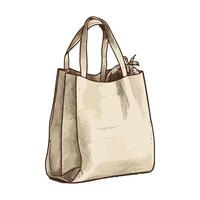A drawing of a tote bag vector