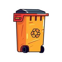 A trash can with a recycling symbol on it vector