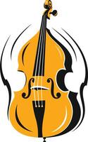 A simple yet elegant illustration of a double bass, perfect for music-related branding, design projects, or website banners vector