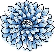 Elegant blue floral illustration, perfect for adding a touch of nature to your designs vector
