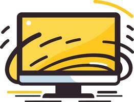 Simple, modern illustration of a computer monitor, perfect for use as an icon or for representing digital technology, web design, or online communication vector