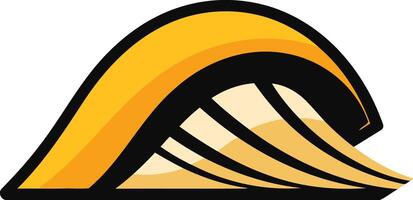 Stylized Wave Design in Yellow and Black vector