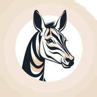 A striking illustration of a zebra's head, perfect for branding or design projects with a wild, elegant touch vector
