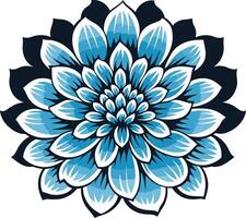 A vibrant, blue and white stylized flower graphic, perfect for adding a touch of elegance and nature to your designs vector