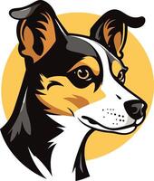 Portrait of a Dog with a Yellow Background vector